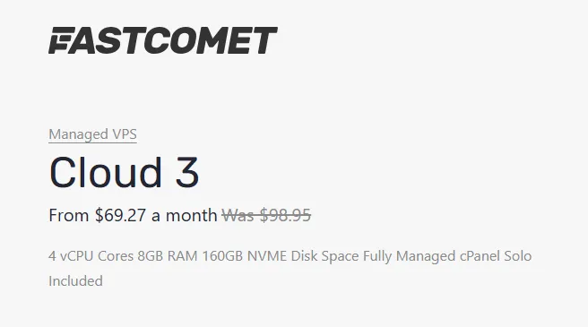 Fastcomet 20% off discount offer